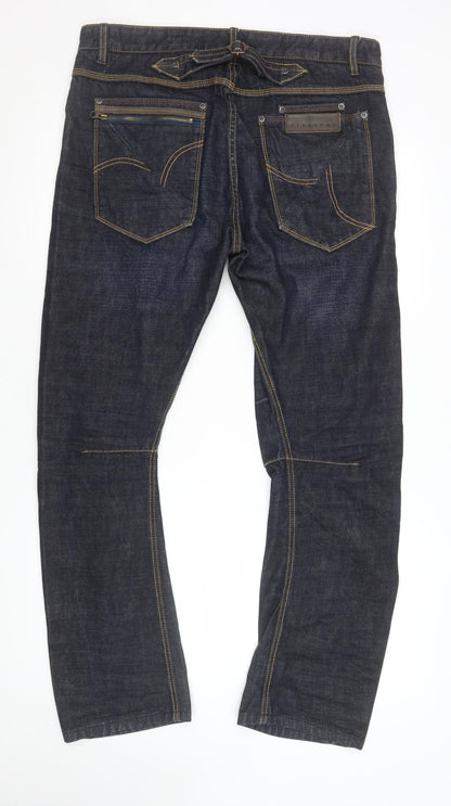 Womens UK Size 34 Ringspun Regular Fit Straight Blue Jeans