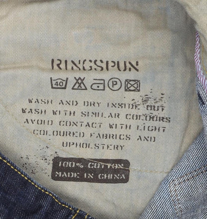 Womens UK Size 34 Ringspun Regular Fit Straight Blue Jeans