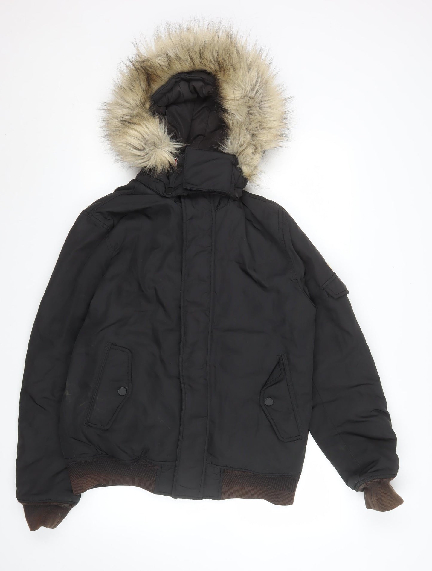 Mens UK Size S Tommy Jeans Black Bomber Jacket
