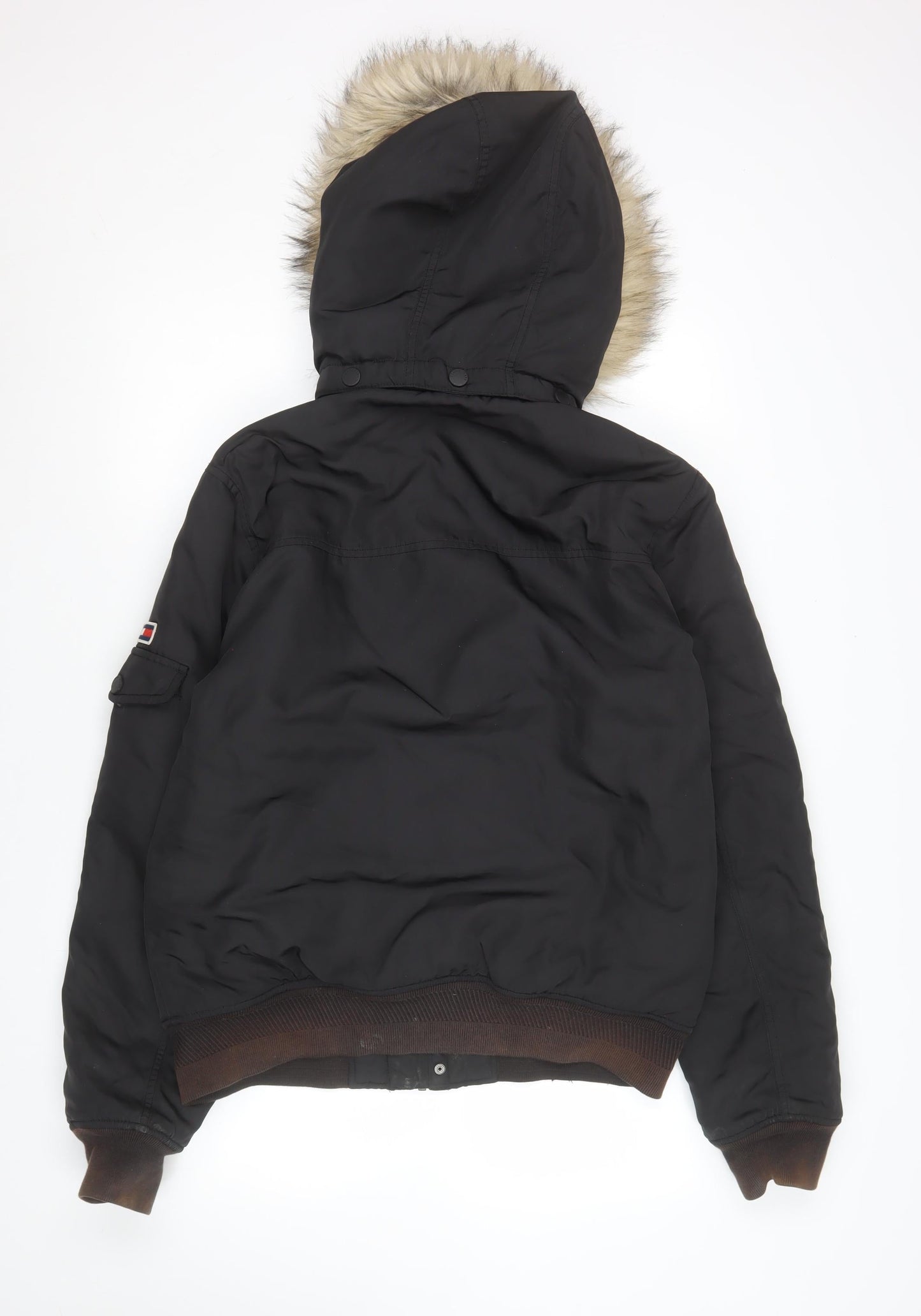 Mens UK Size S Tommy Jeans Black Bomber Jacket
