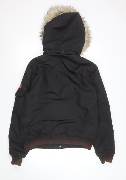 Mens UK Size S Tommy Jeans Black Bomber Jacket