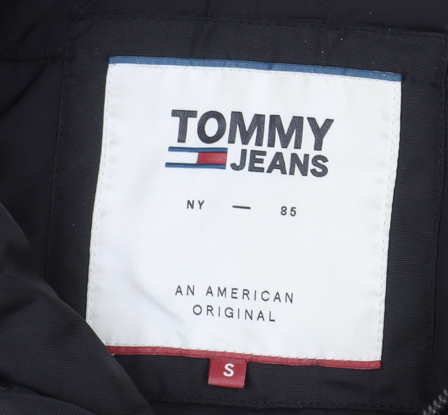 Mens UK Size S Tommy Jeans Black Bomber Jacket