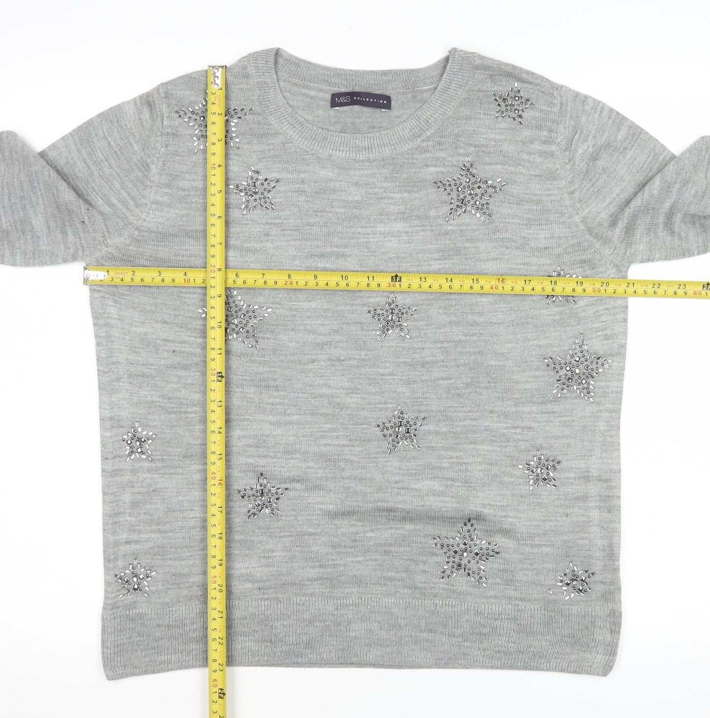 Womens UK Size XL Marks and Spencer Grey Basic T-Shirt