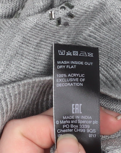 Womens UK Size XL Marks and Spencer Grey Basic T-Shirt