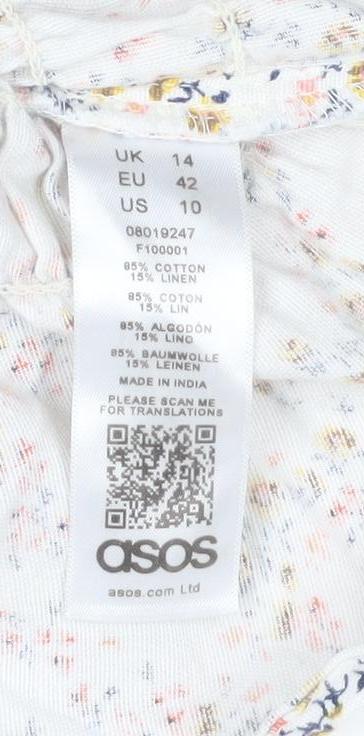 Womens UK Size 14 ASOS Multicoloured Tunic Blouse