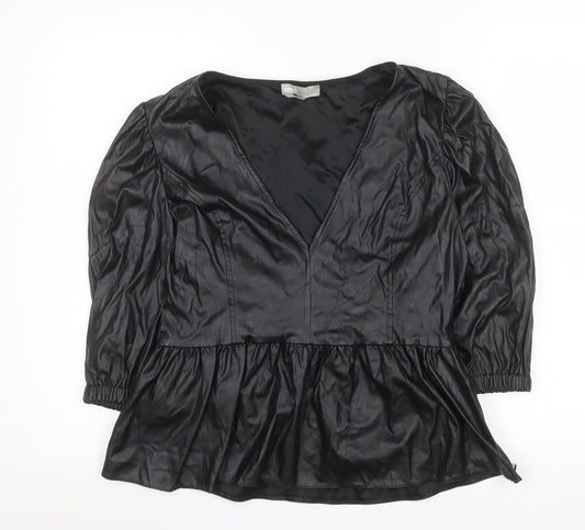 Womens UK Size 14 ASOS Black Tunic Blouse