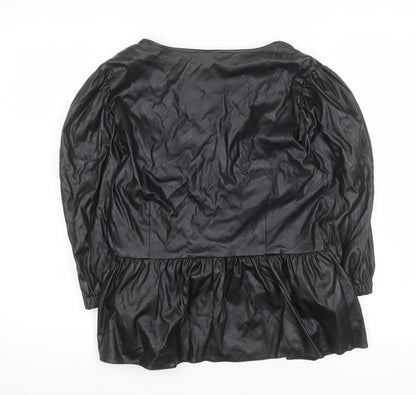 Womens UK Size 14 ASOS Black Tunic Blouse