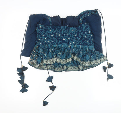 Womens UK Size XL Jaipur Blue Bohemian Blouse