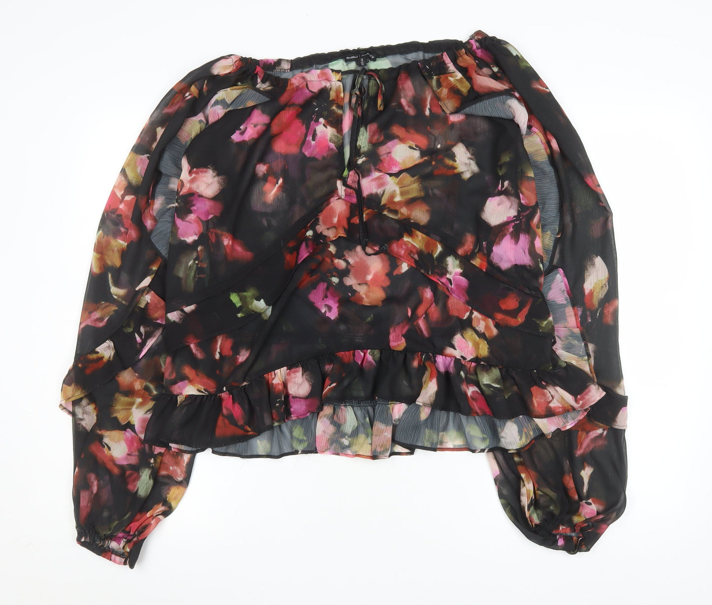 Womens UK Size 16 River Island Multicoloured Wrap Blouse