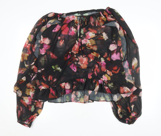 Womens UK Size 16 River Island Multicoloured Wrap Blouse
