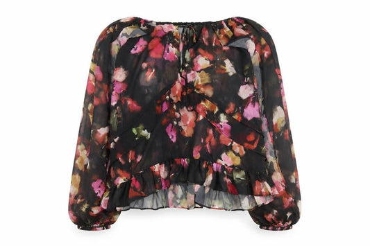 Womens UK Size 16 River Island Multicoloured Wrap Blouse