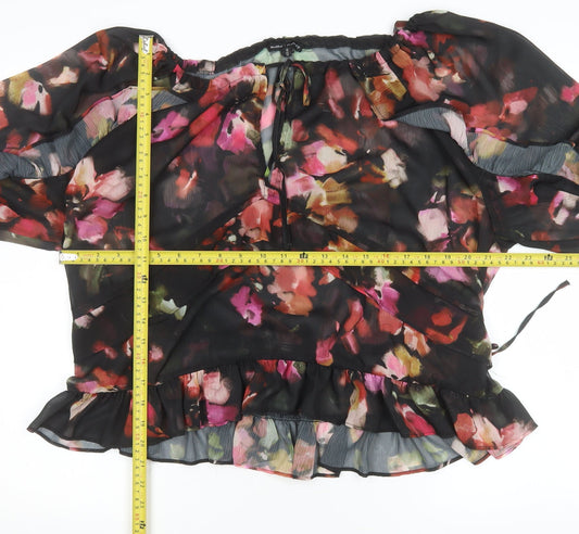 Womens UK Size 16 River Island Multicoloured Wrap Blouse
