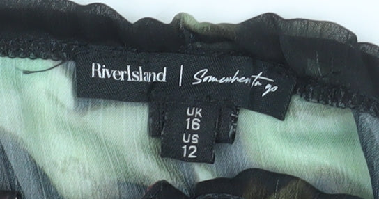 Womens UK Size 16 River Island Multicoloured Wrap Blouse