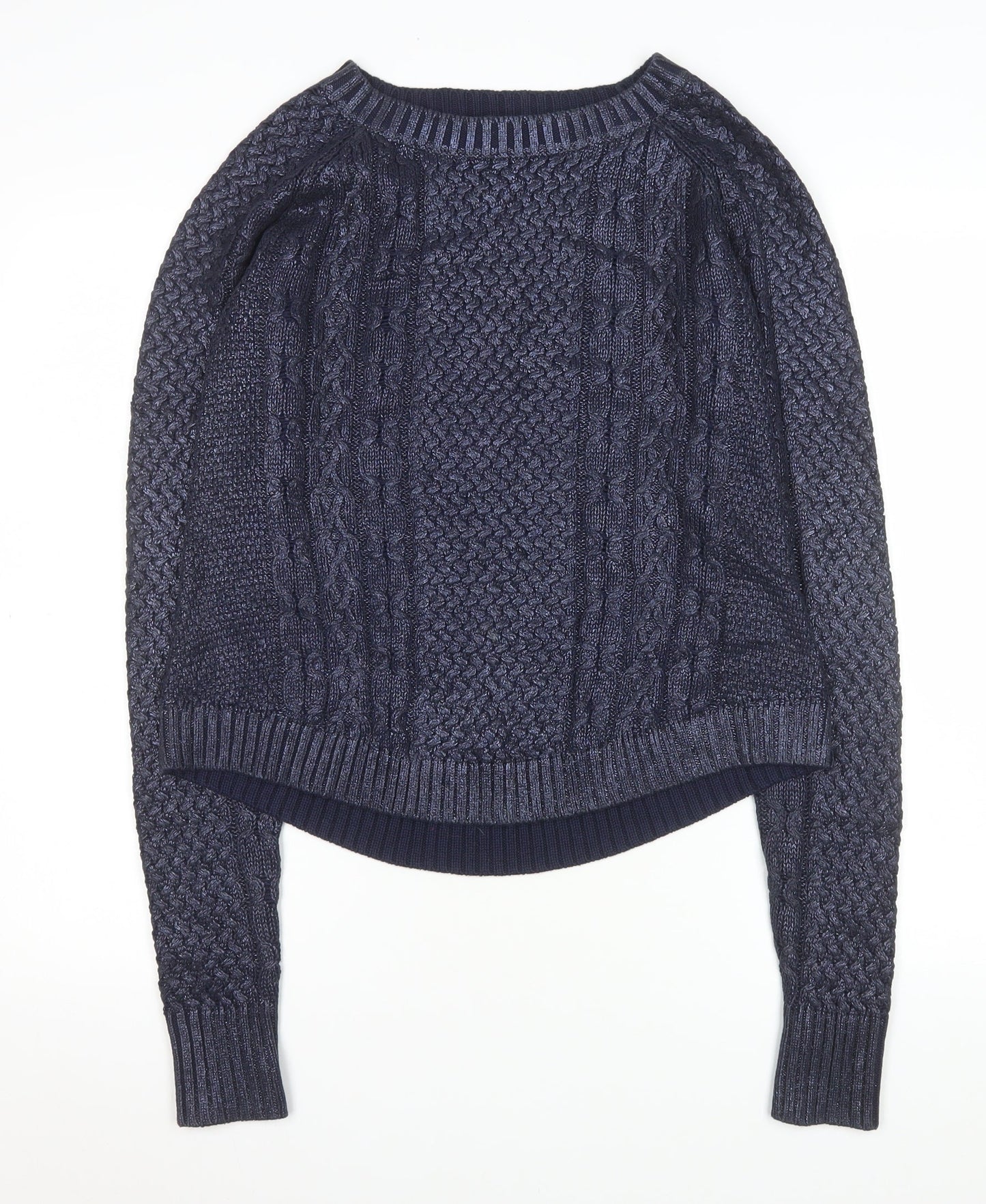 Womens UK Size XS French Connection Blue Pullover Sweatshirt