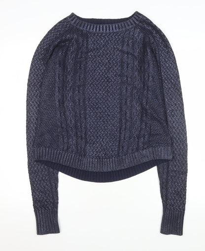 Womens UK Size XS French Connection Blue Pullover Sweatshirt