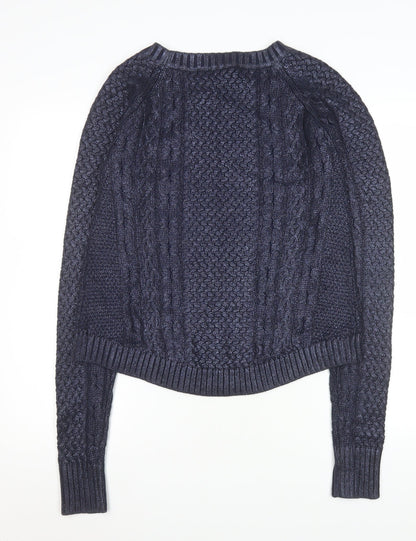 Womens UK Size XS French Connection Blue Pullover Sweatshirt