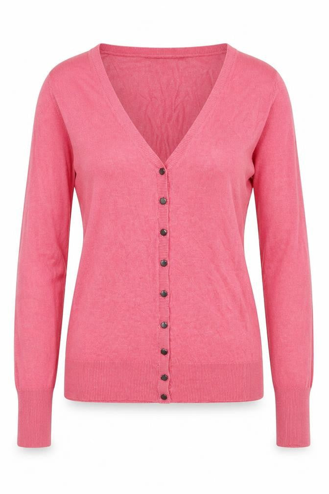 French Connection Womens Pink XS V-Neck Button Cardigan