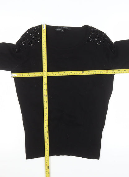 Womens UK Size 12 Betty Jackson Black Black Basic Blouse
