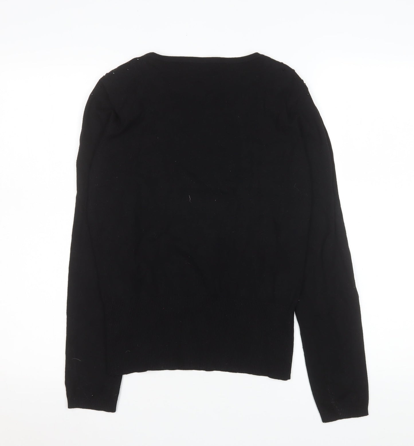 Womens UK Size 12 Betty Jackson Black Black Basic Blouse
