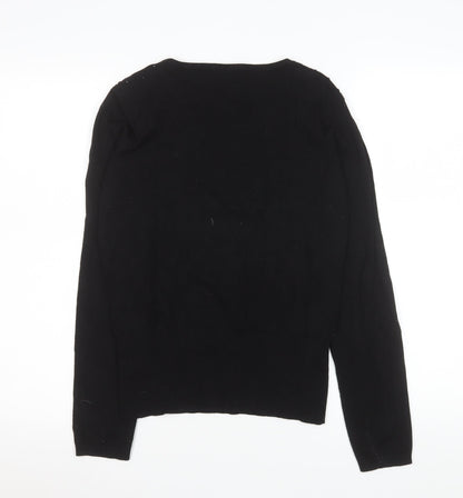 Womens UK Size 12 Betty Jackson Black Black Basic Blouse