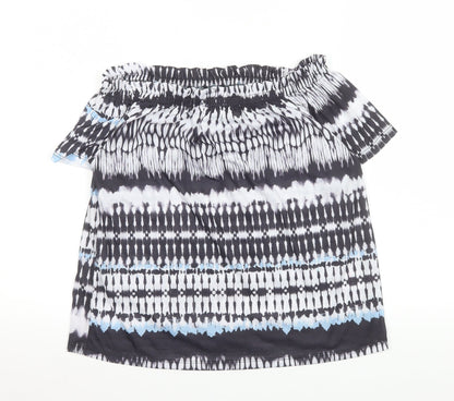 Womens UK Size 8 Peacocks Multicoloured Off the Shoulder Blouse