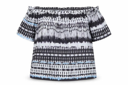 Womens UK Size 8 Peacocks Multicoloured Off the Shoulder Blouse