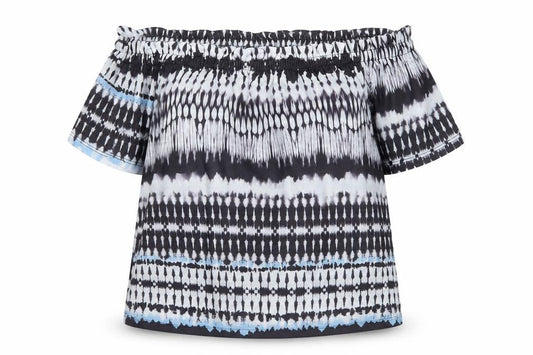 Womens UK Size 8 Peacocks Multicoloured Off the Shoulder Blouse