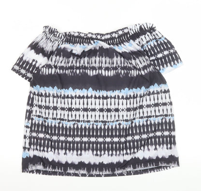 Womens UK Size 8 Peacocks Multicoloured Off the Shoulder Blouse