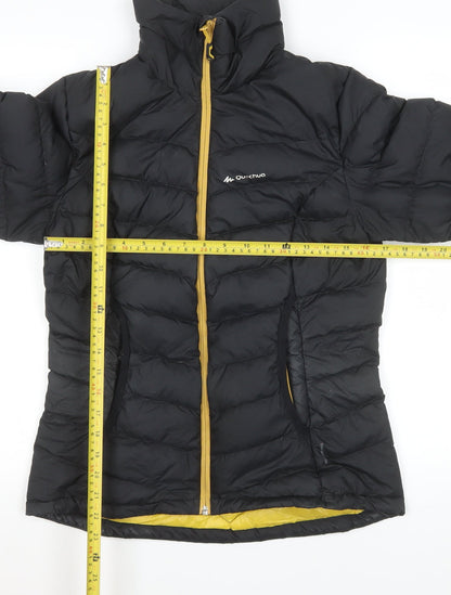 Womens UK Size XS Quechua Black Puffer Jacket