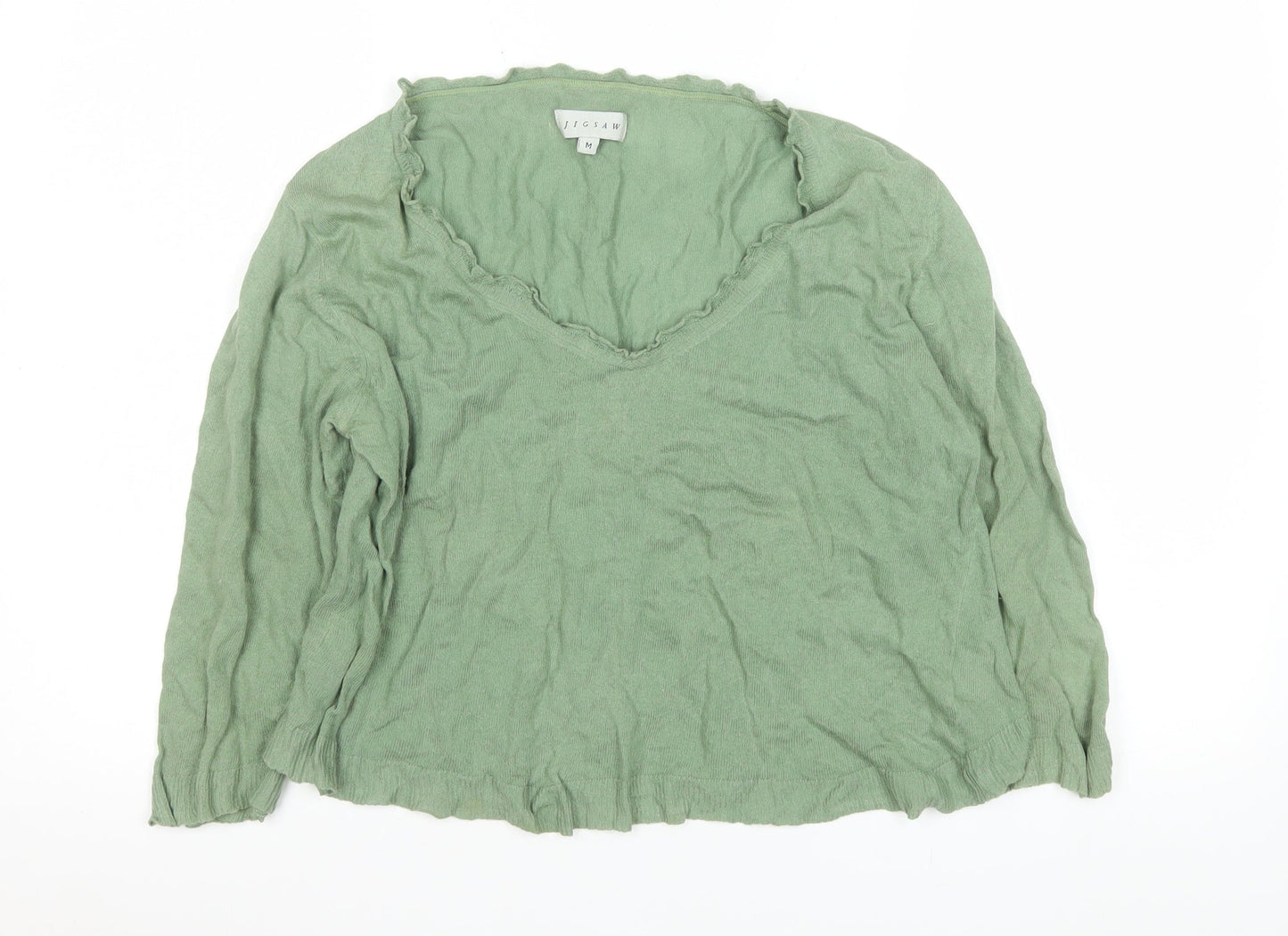 Womens UK Size M Jigsaw Green Basic T-Shirt