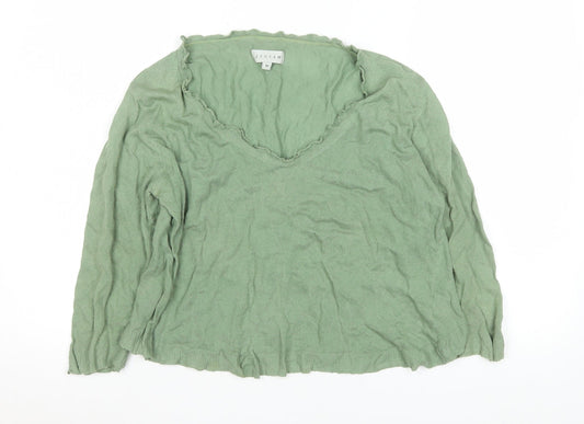 Womens UK Size M Jigsaw Green Basic T-Shirt