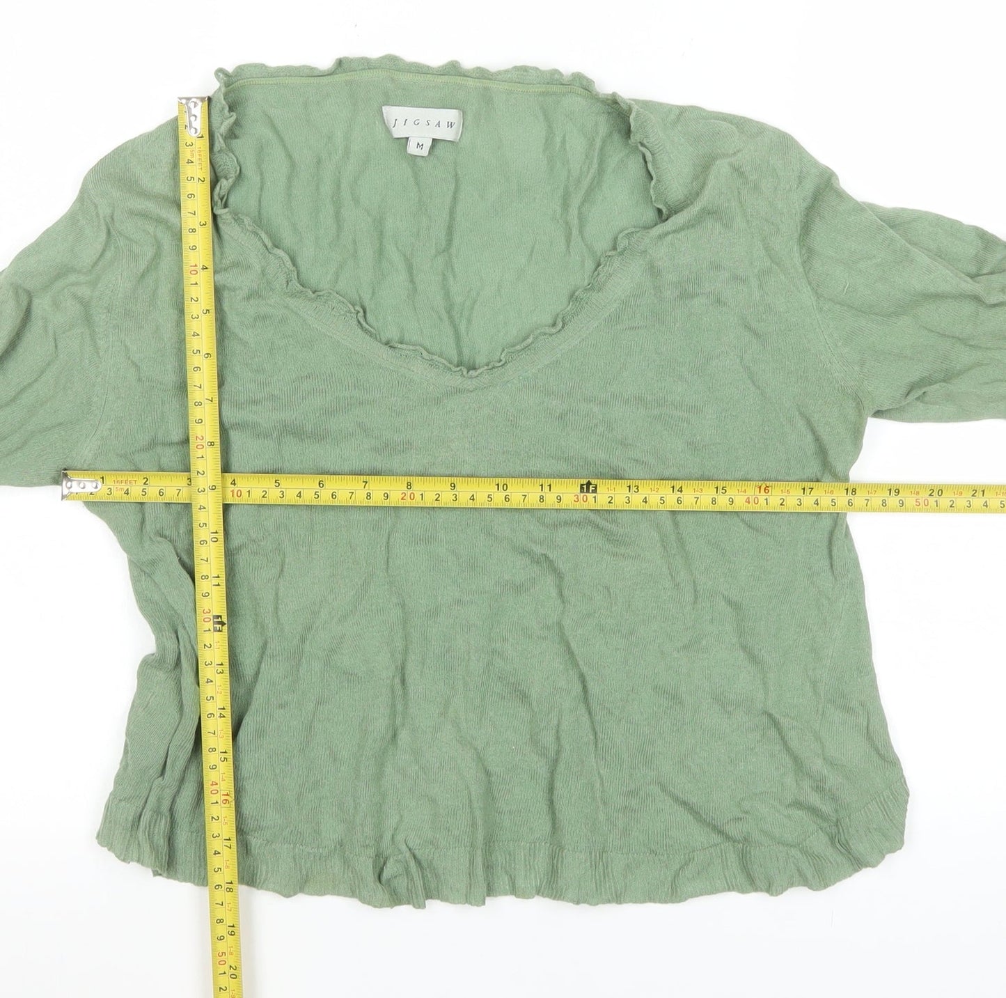 Womens UK Size M Jigsaw Green Basic T-Shirt