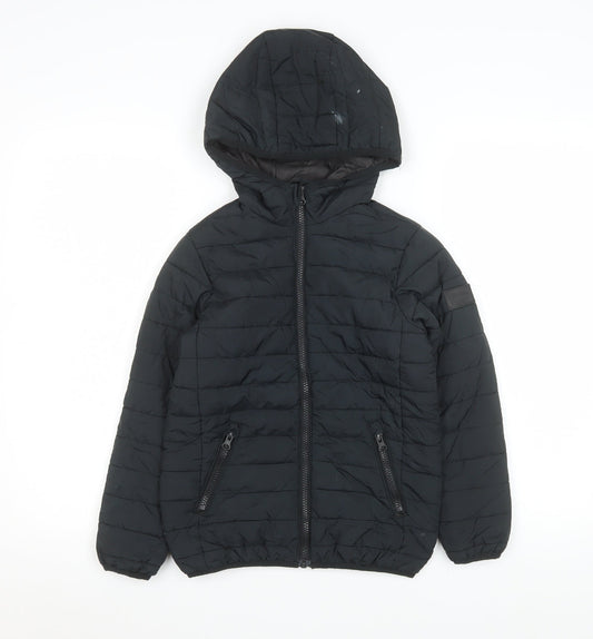 Boys UK Size 8 Years JACK & JONES Black Puffer Jacket