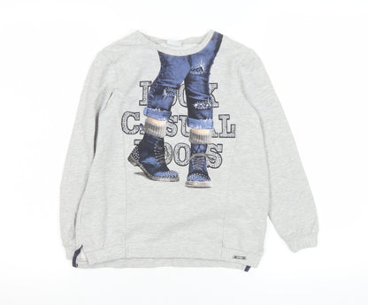 Girls UK Size 9 Years Mayoral Grey Pullover T-Shirt