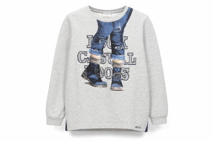 Girls UK Size 9 Years Mayoral Grey Pullover T-Shirt