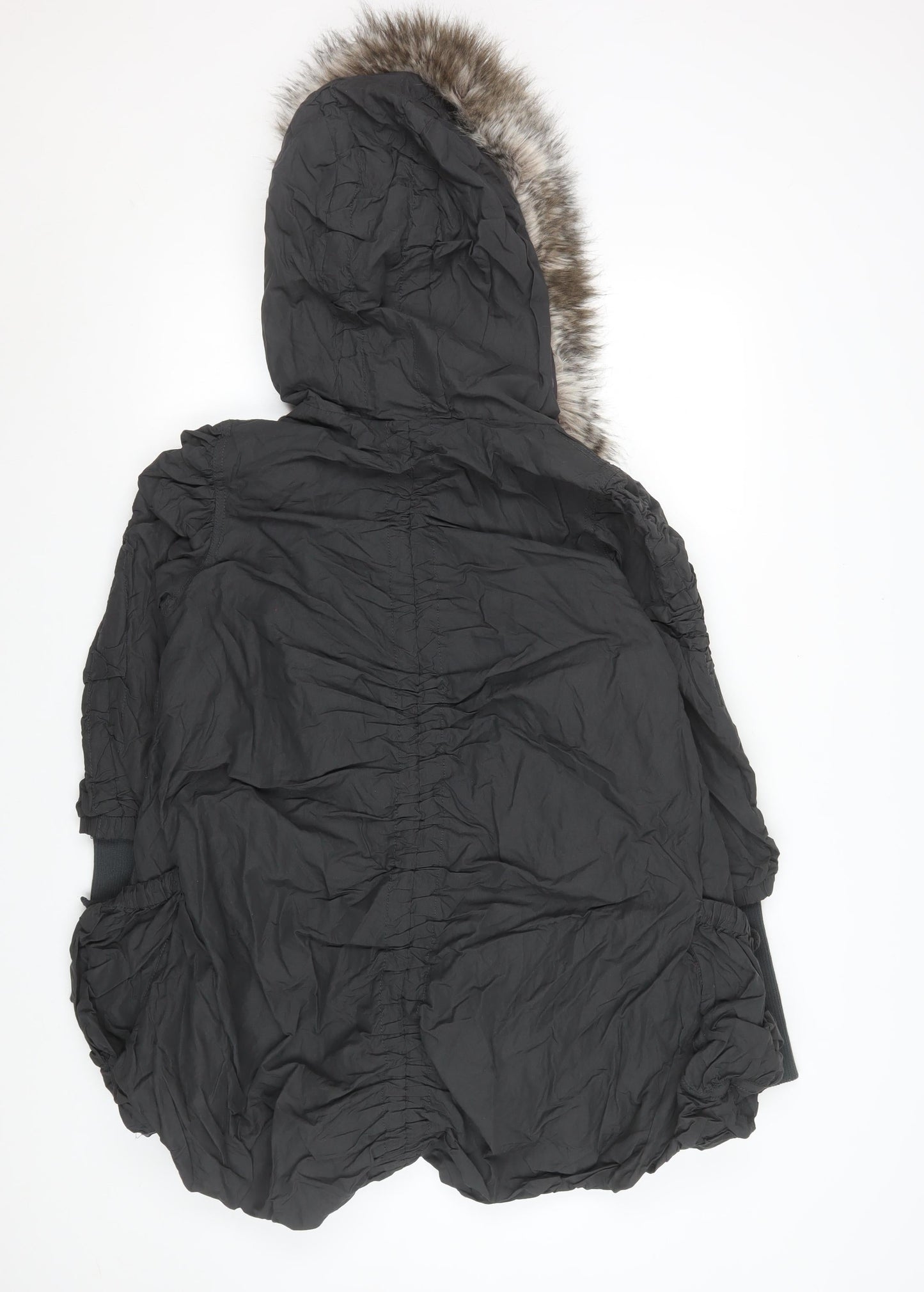 Womens UK Size 10 River Island Black Parka Coat