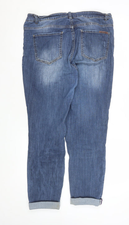 Mens UK Size L Blue Shadow Regular Fit Straight Blue Jeans