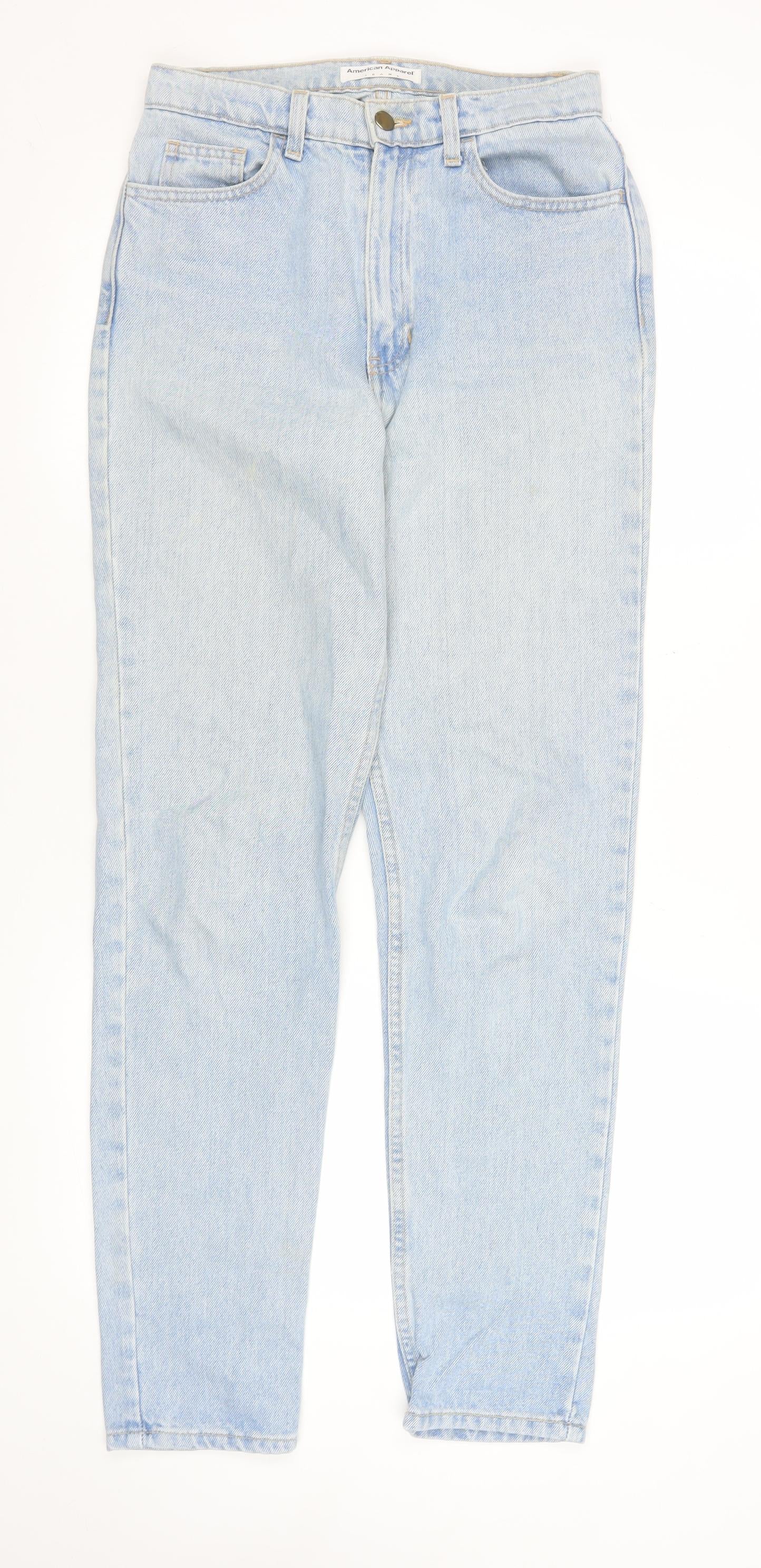 Womens UK Size 8 American Apparel Regular Fit Mom Blue Jeans