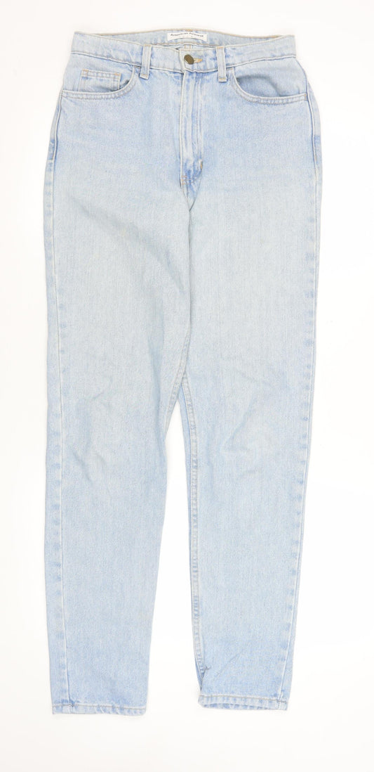Womens UK Size 8 American Apparel Regular Fit Mom Blue Jeans