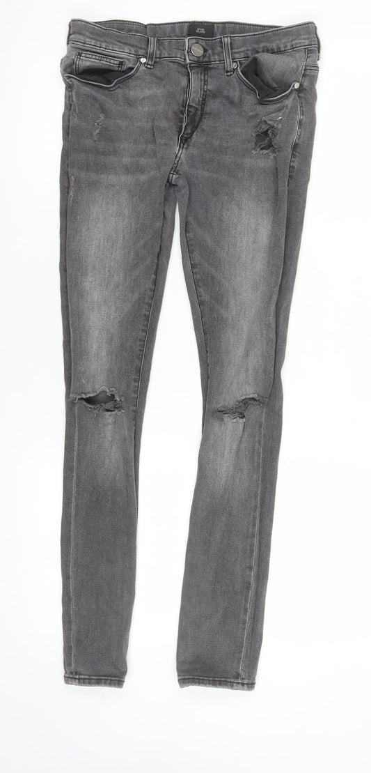 Womens UK Size 28 River Island Slim Fit Skinny Grey Jeans