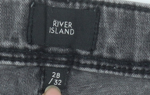 Womens UK Size 28 River Island Slim Fit Skinny Grey Jeans