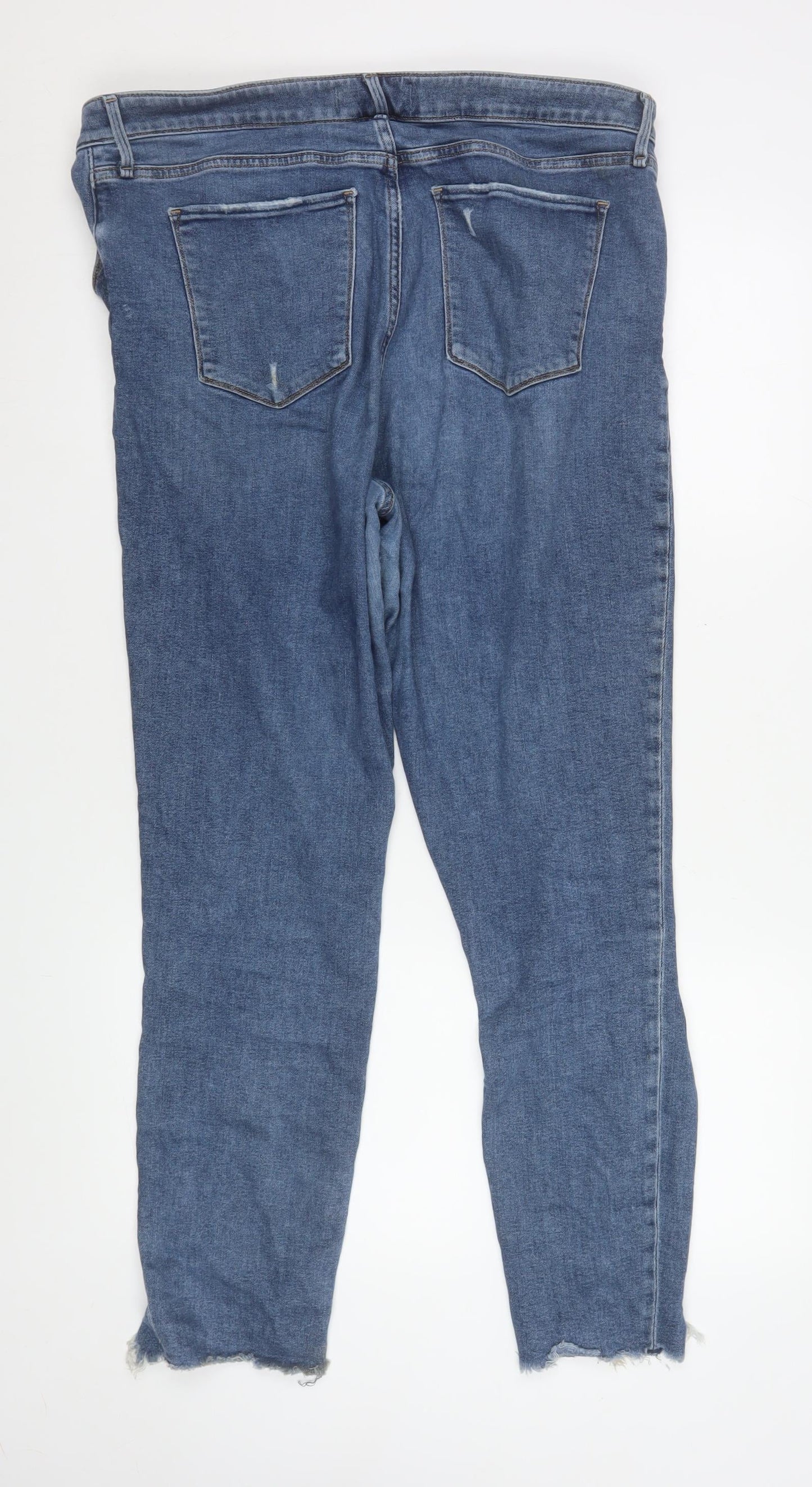 Womens UK Size 16L Abercrombie & Fitch Slim Fit Ankle Blue Jeans