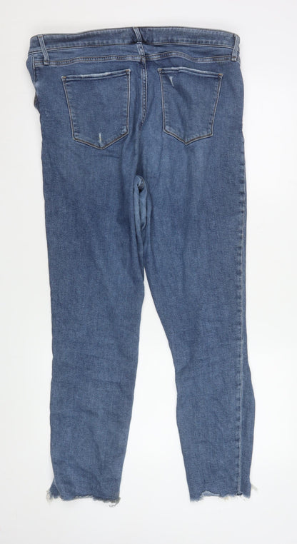 Womens UK Size 16L Abercrombie & Fitch Slim Fit Ankle Blue Jeans