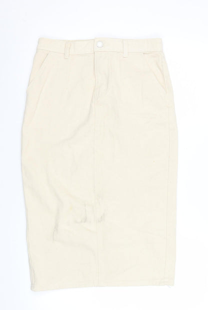 Womens UK Size 10 Boohoo Blue Straight & Pencil Twill Skirt
