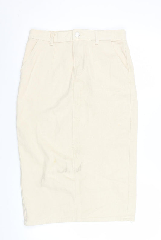 Womens UK Size 10 Boohoo Blue Straight & Pencil Twill Skirt