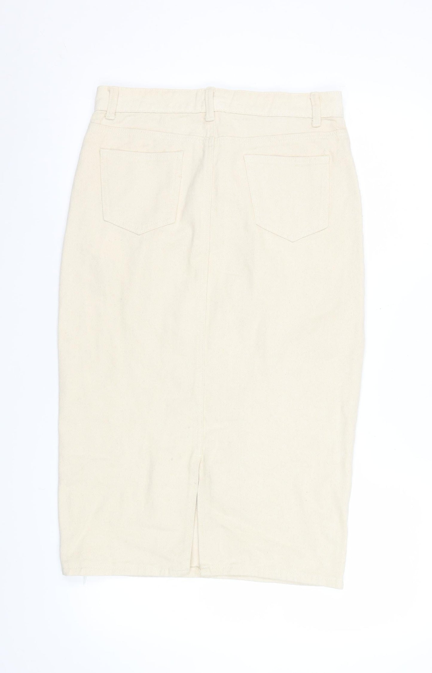 Womens UK Size 10 Boohoo Blue Straight & Pencil Twill Skirt