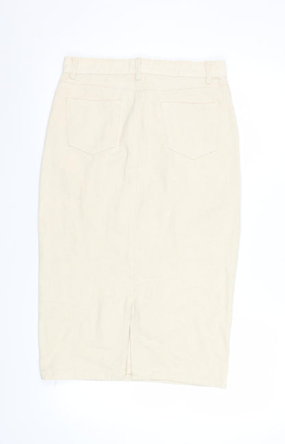 Womens UK Size 10 Boohoo Blue Straight & Pencil Twill Skirt