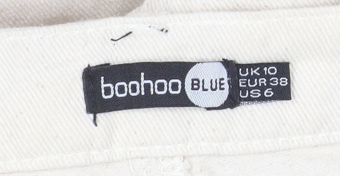 Womens UK Size 10 Boohoo Blue Straight & Pencil Twill Skirt