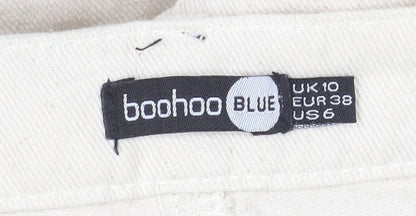 Womens UK Size 10 Boohoo Blue Straight & Pencil Twill Skirt