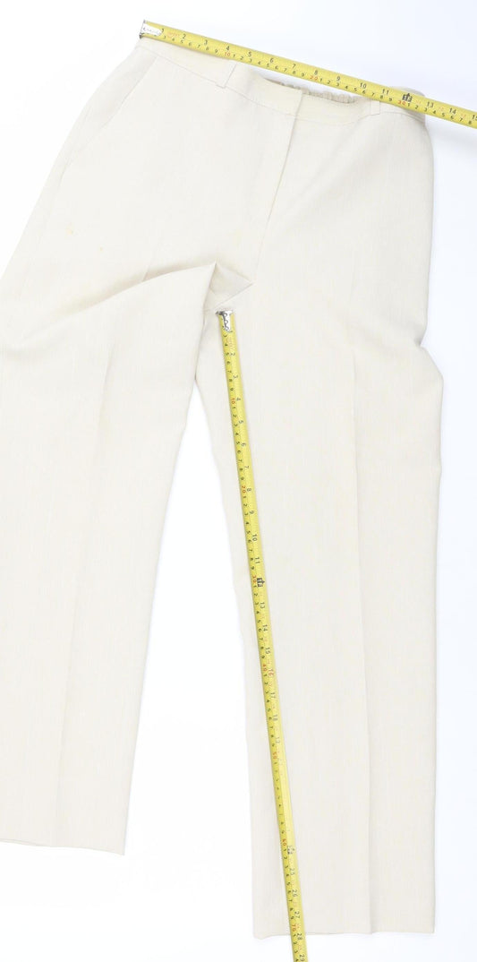 Womens UK Size 10 BHS Regular Fit CasualBusinessWorkwear Beige Trousers